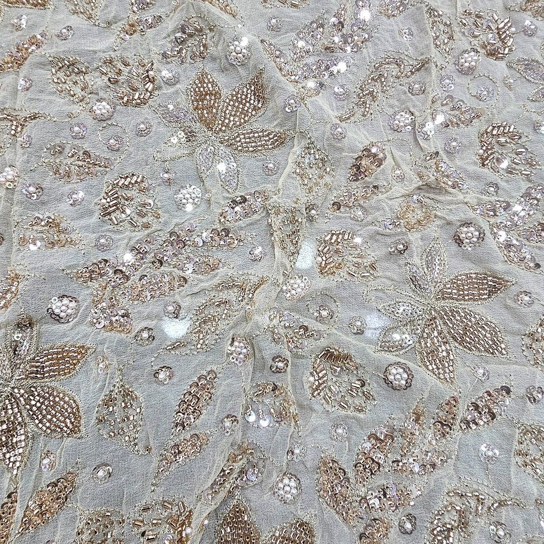 Embroidery Georgette Fabric - EB13371 - Flat fabric