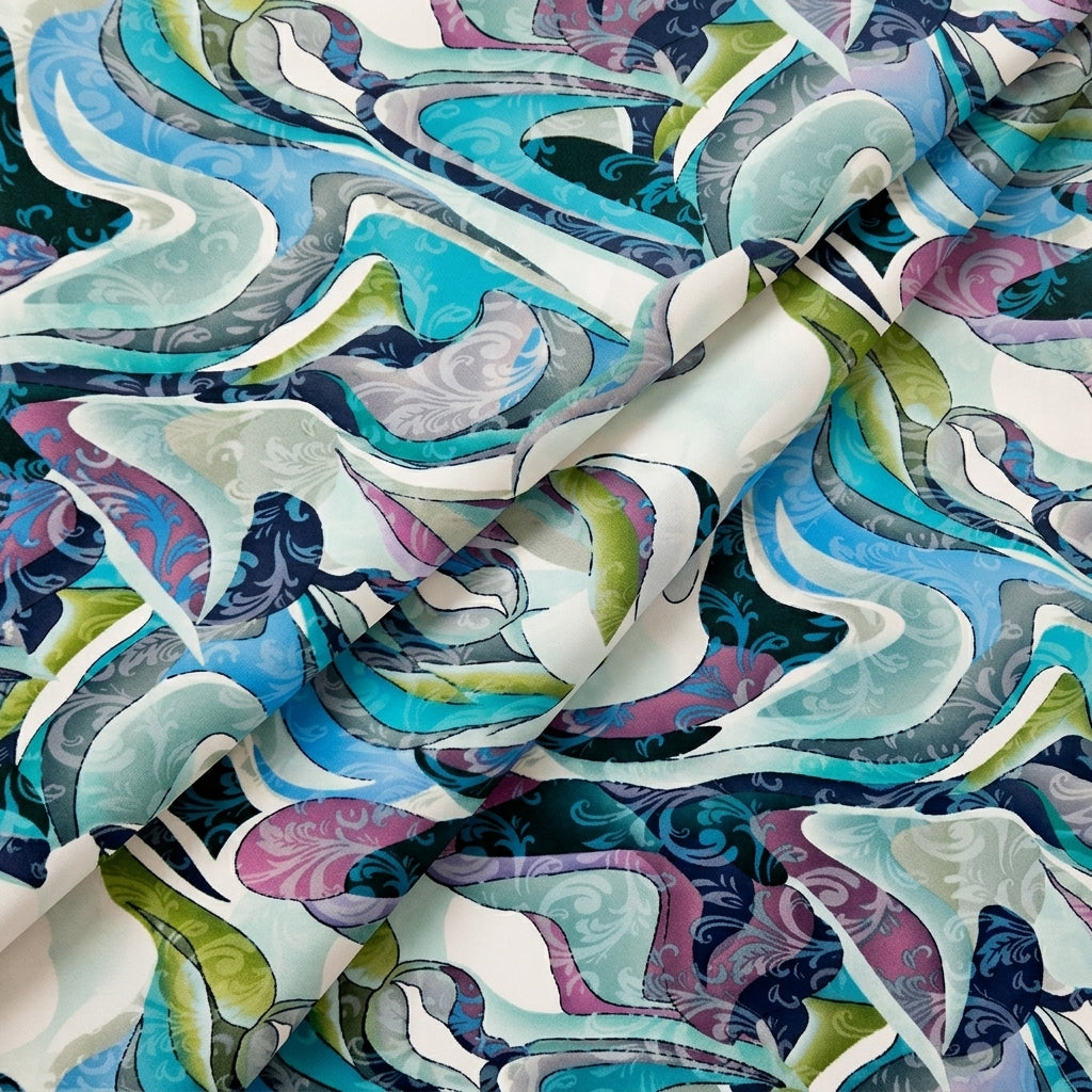 Abstract Crepe Fabric - EB13405 - folds