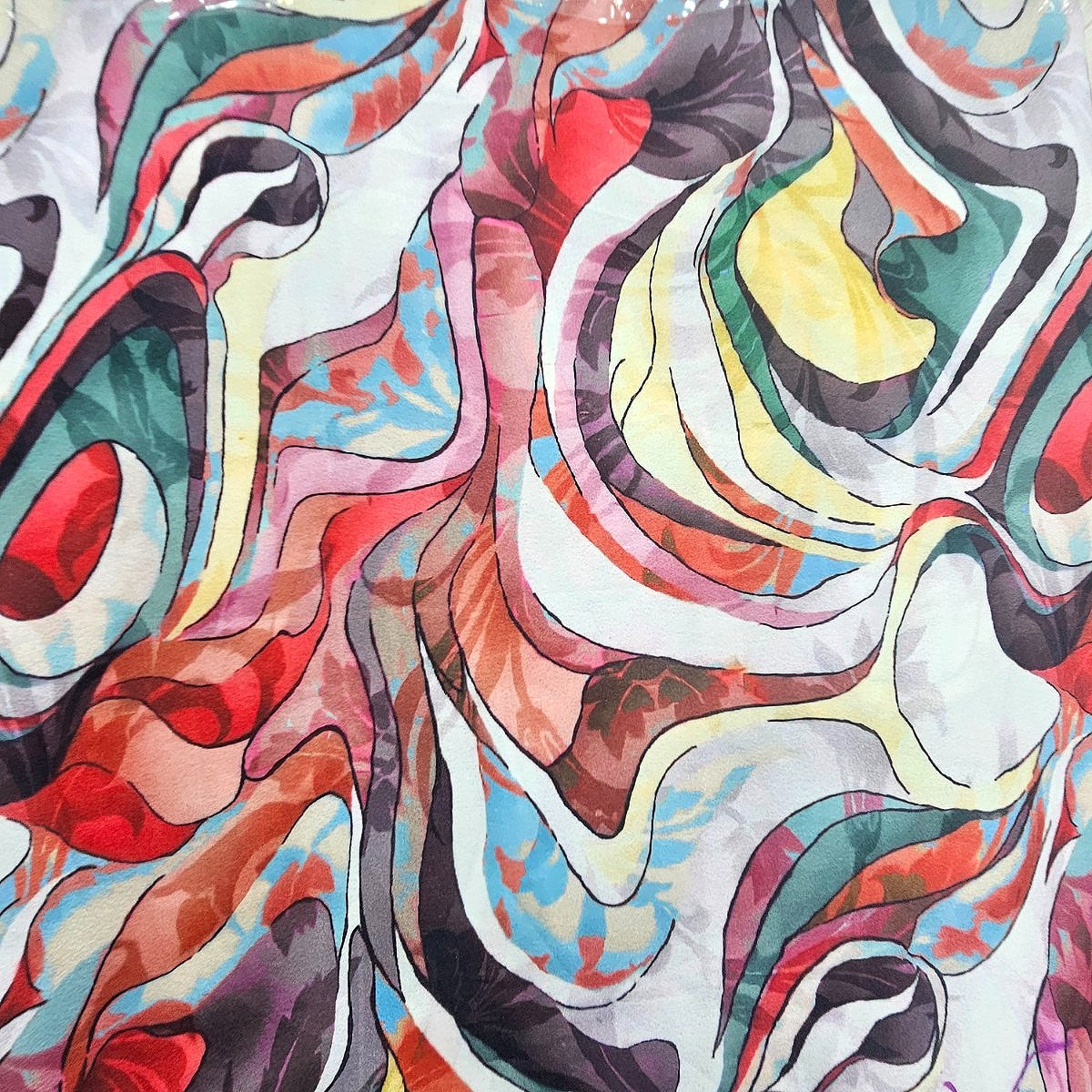 Abstract Crepe Fabric - EB13406 - Flat fabric