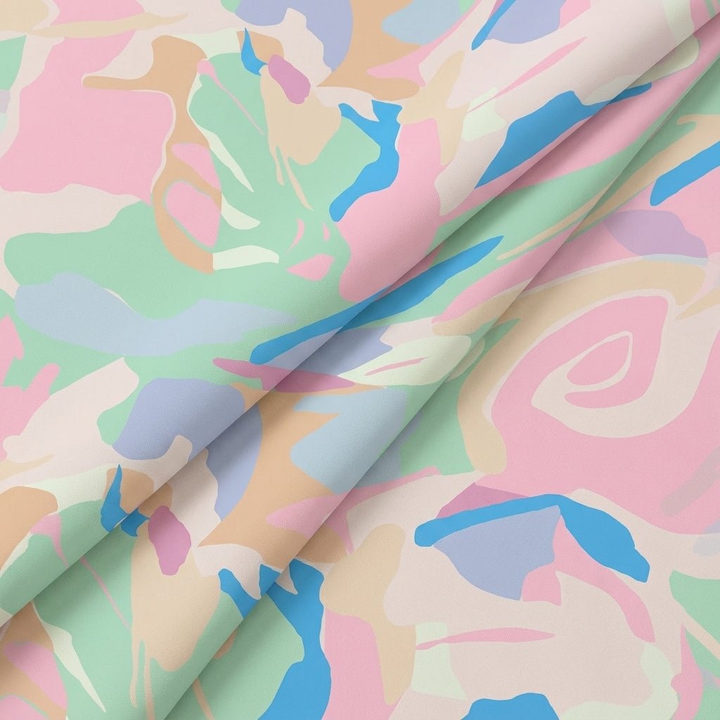 Folded Abstract Light Pink Abstract Crepe Fabric