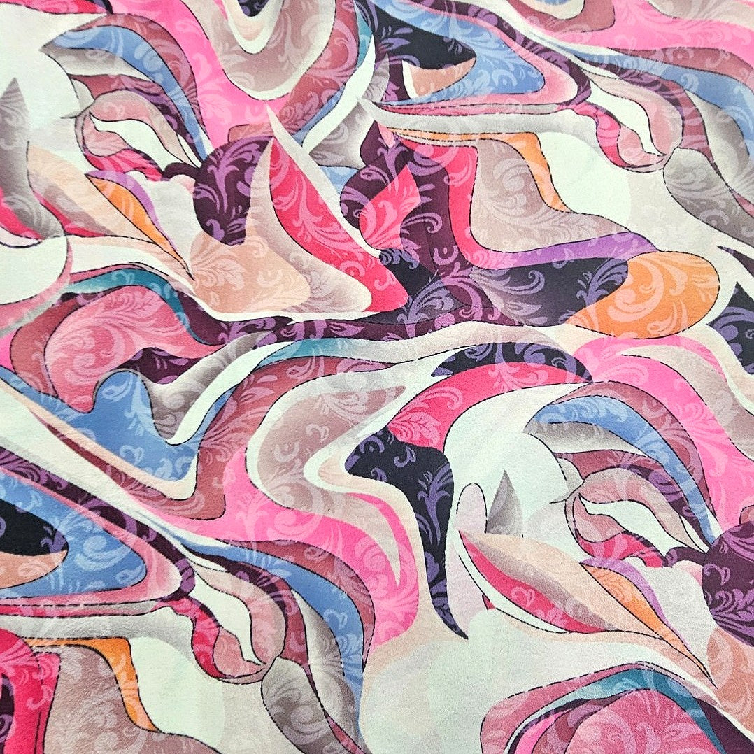 Abstract Crepe Fabric - EB13410 - Flat fabric