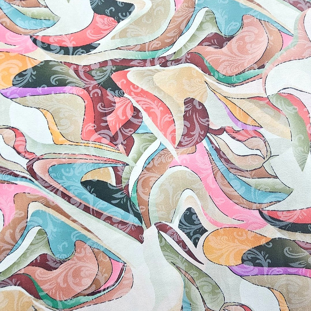 Abstract Crepe Fabric - EB13412 - Flat fabric