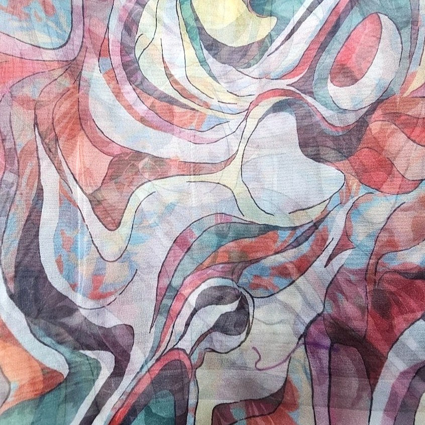 Abstract Organza Fabric - EB13413 - Flat fabric