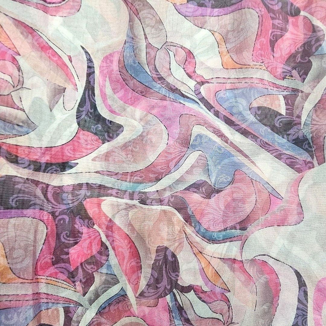 Abstract Organza Fabric - EB13414 - Flat fabric