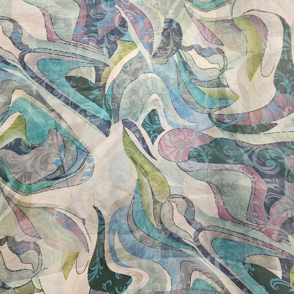 Abstract Organza Fabric - EB13415 - Flat fabric