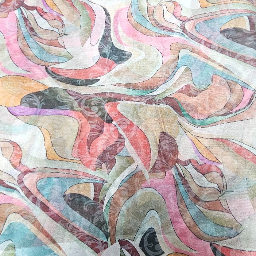 Abstract Organza Fabric - EB13416 - Flat fabric