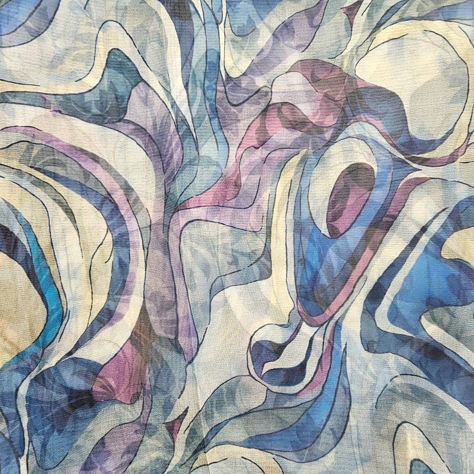 Abstract Organza Fabric - EB13417 - Flat fabric