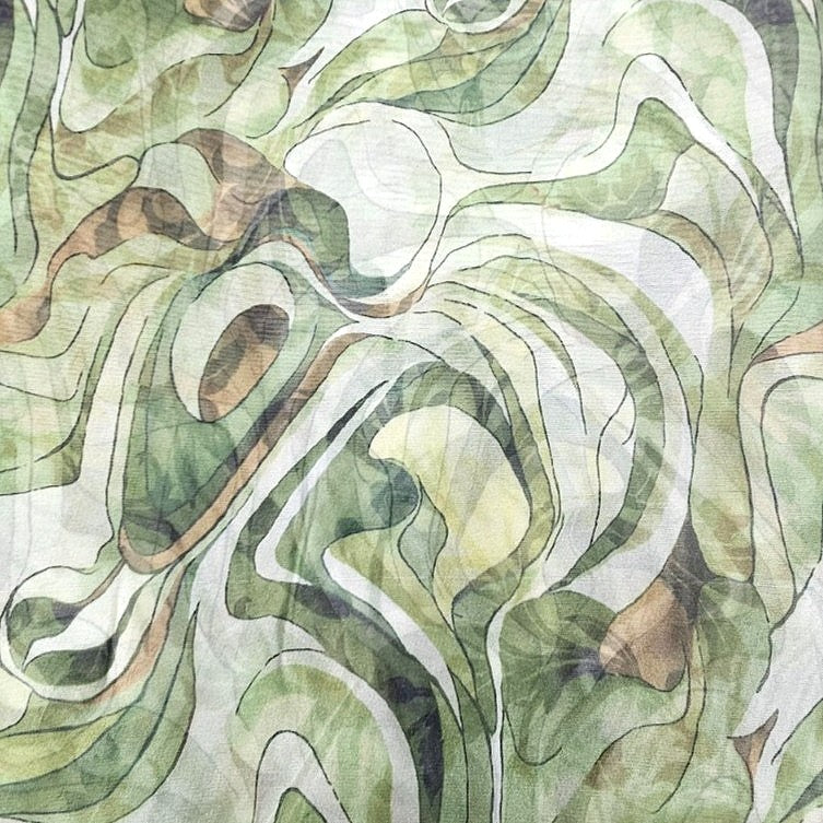 Abstract Organza Fabric - EB13418 - Flat fabric