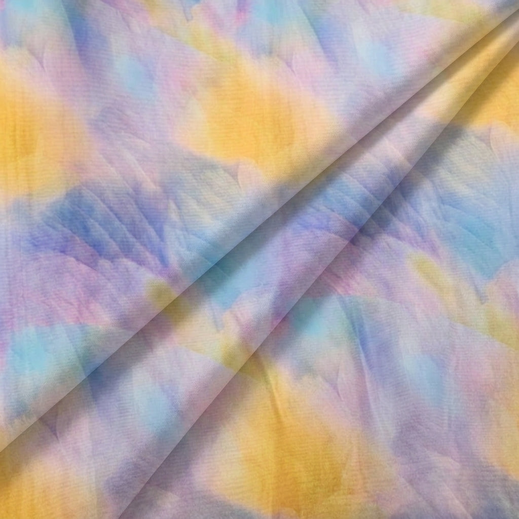 Folded Abstract Violet Abstract Organza Fabric