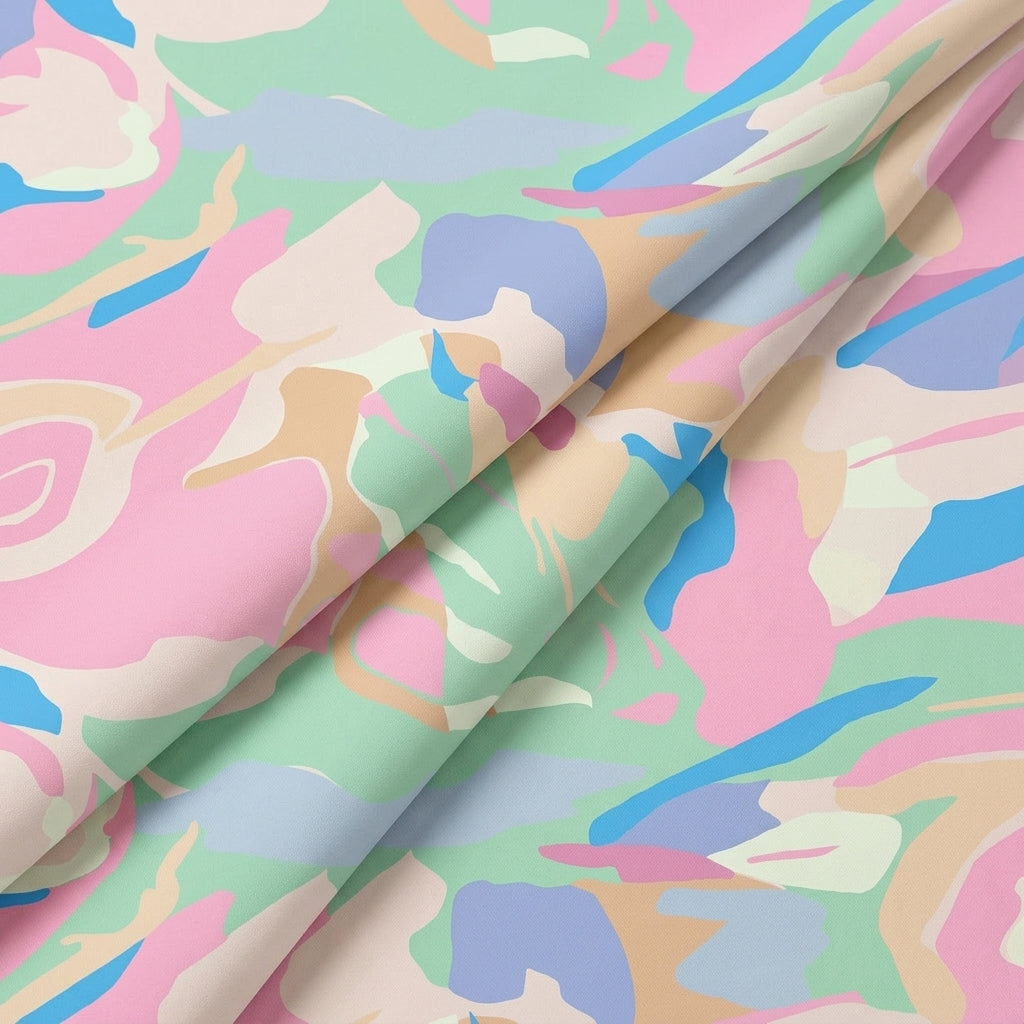 Folded Abstract Pink Abstract Organza Fabric