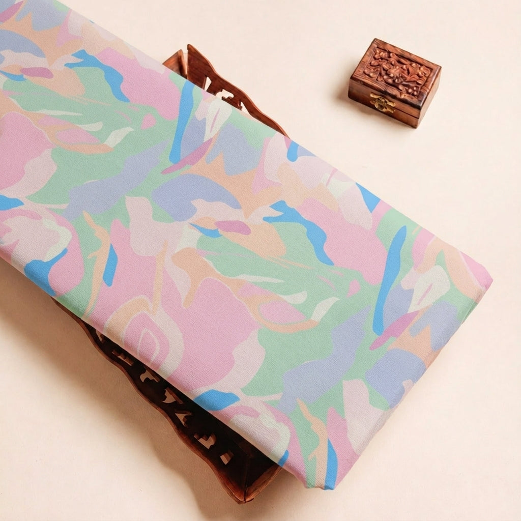 Folded Pink Abstract Organza Fabric Highlighting and Texture