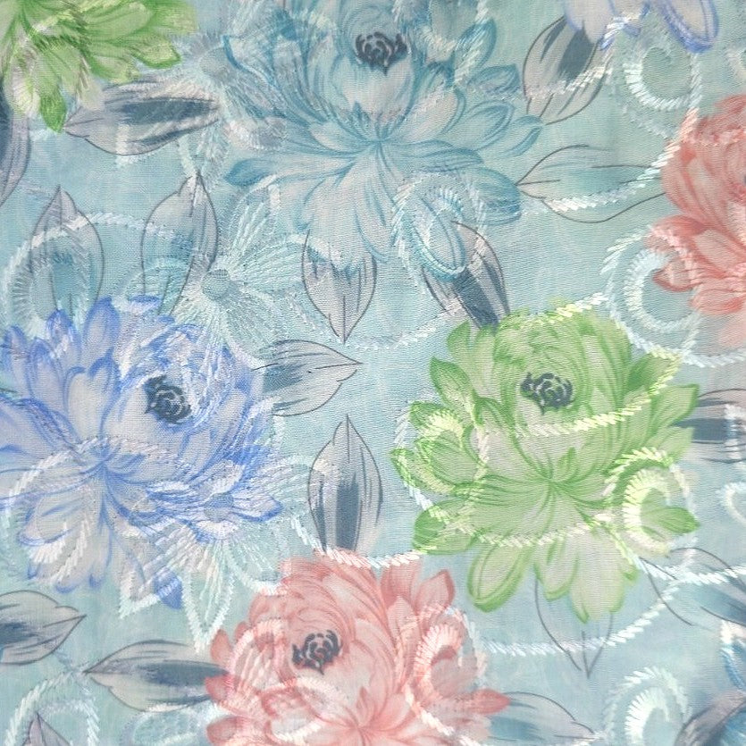 Embroidery Cotton Fabric - EB13424 - Flat fabric