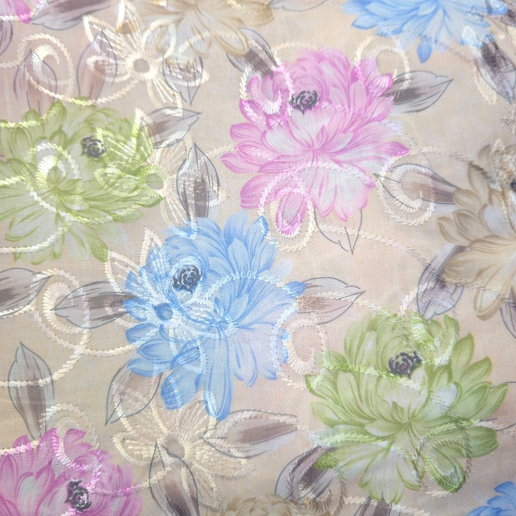 Embroidery Cotton Fabric - EB13428 - Flat fabric
