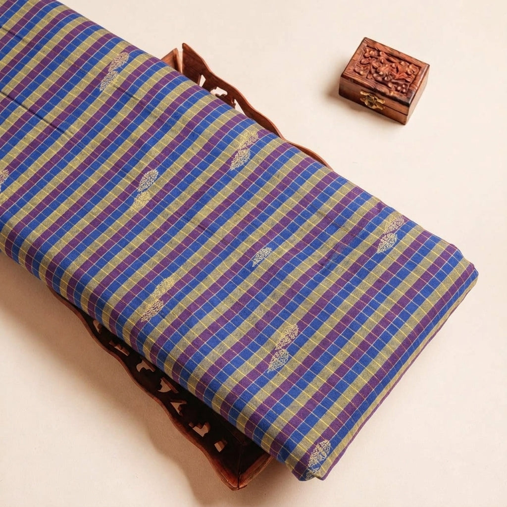 Checked Chanderi Fabric - EB13438 - tray_3