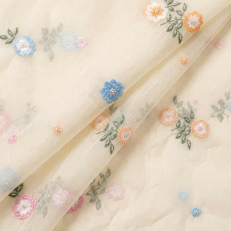 Embroidery Crepe Fabric - EB13446 - Folds
