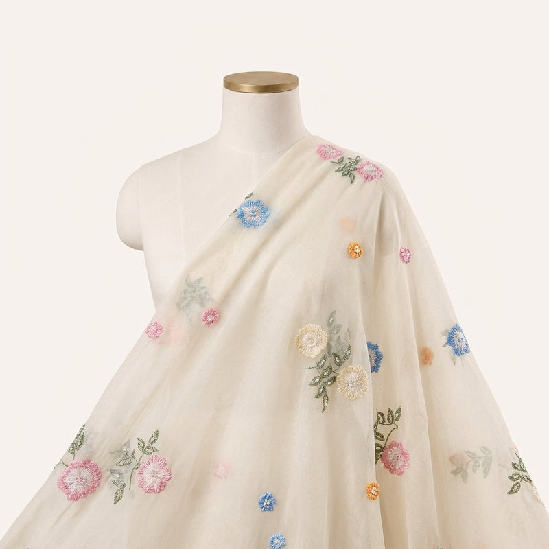Embroidery Crepe Fabric - EB13446 - Saree Drape