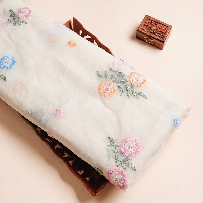 Embroidery Crepe Fabric - EB13446 - Tray