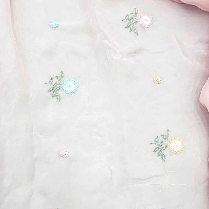 Embroidery Crepe Fabric - EB13447 - Flat Fabric