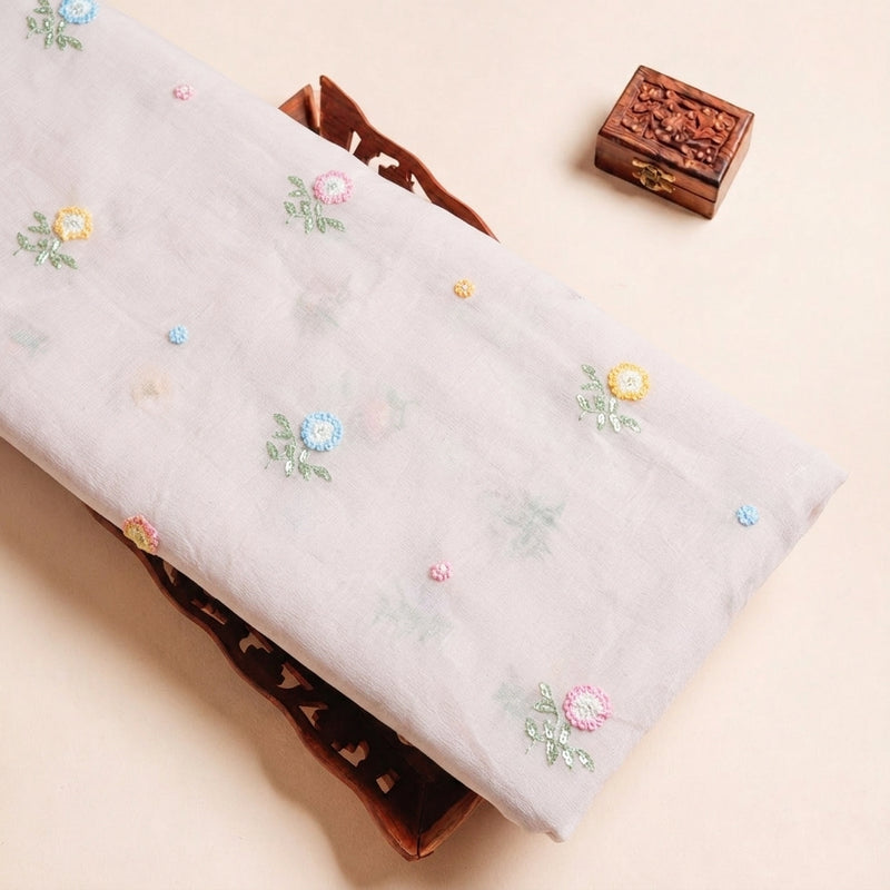 Embroidery Crepe Fabric - EB13447 - Tray
