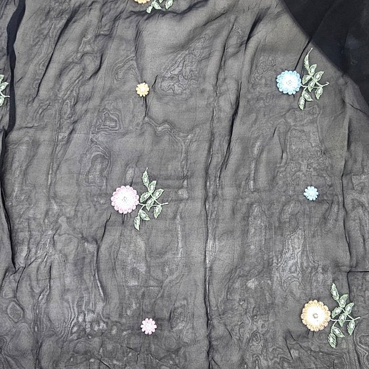 Embroidery Crepe Fabric - EB13448 - Flat Fabric