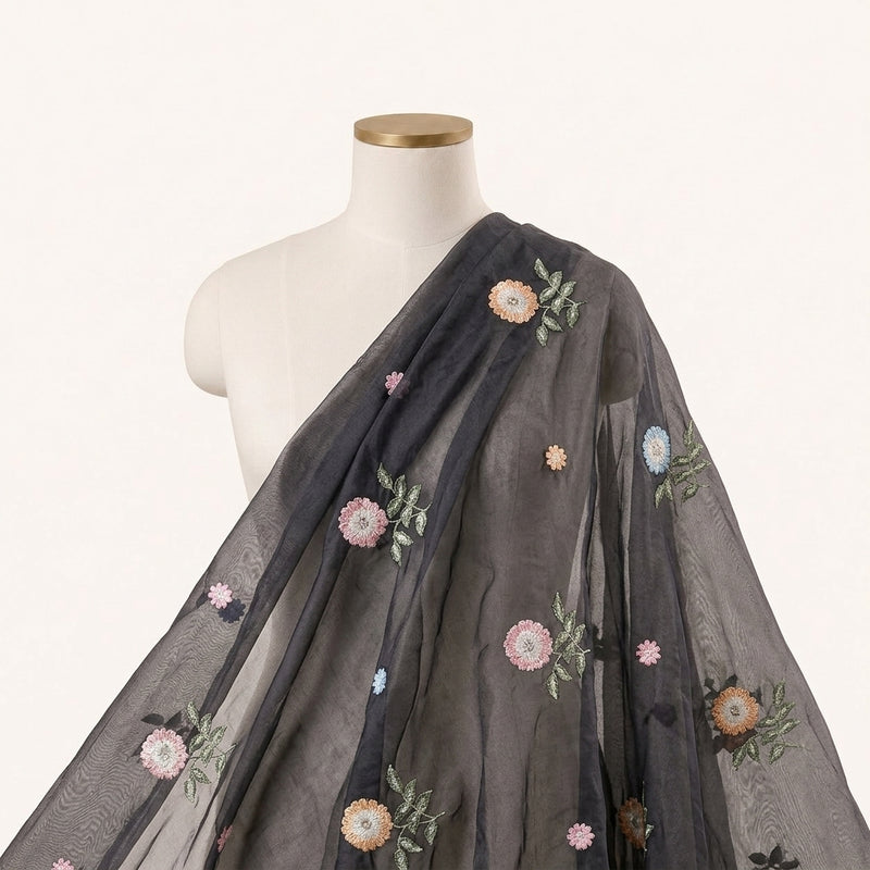Embroidery Crepe Fabric - EB13448 - Saree Drape
