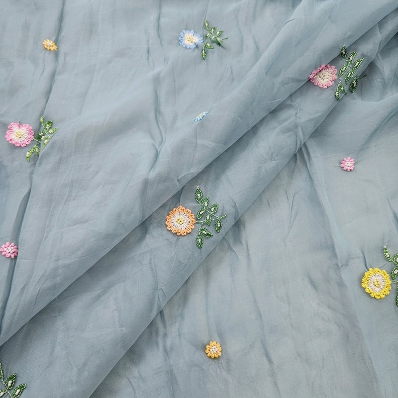 Embroidery Crepe Fabric - EB13449 - Folds