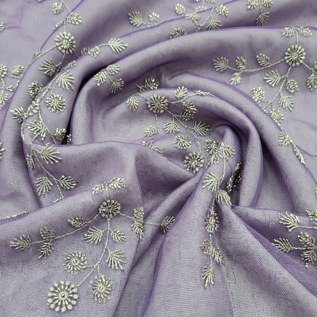 Embroidery Net Fabric - EB13465 - Swirl