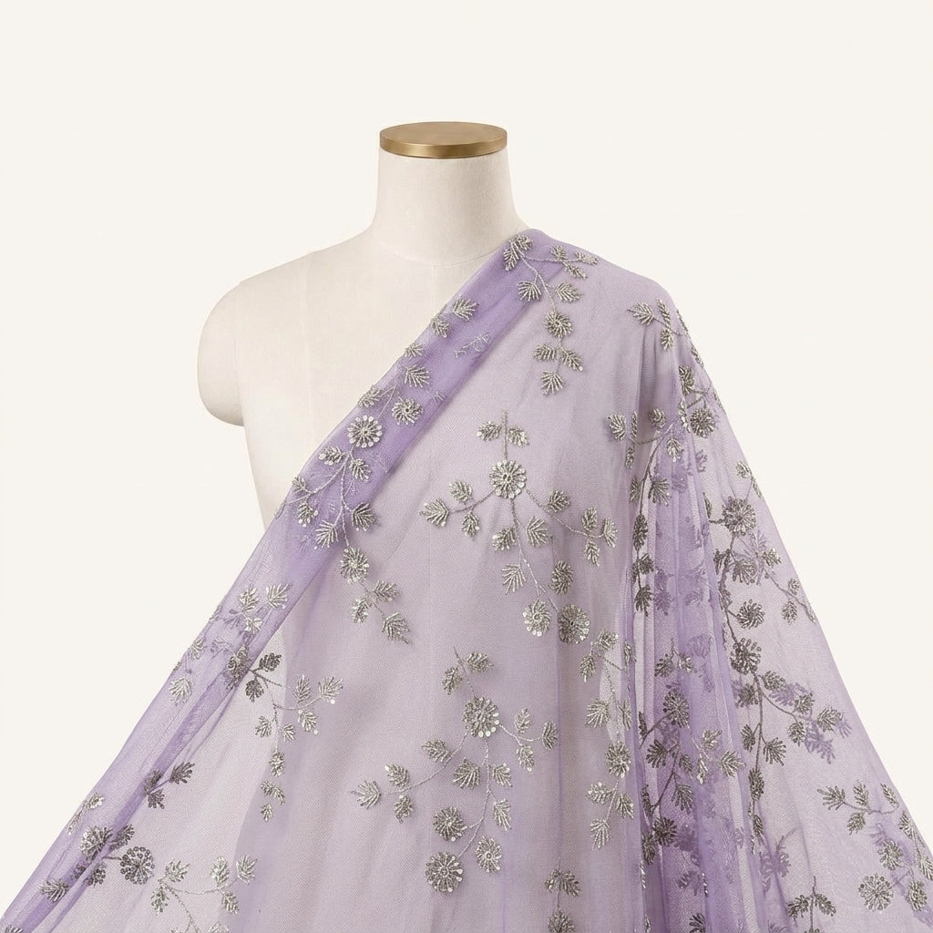 Embroidery Net Fabric - EB13465 - saree_drape