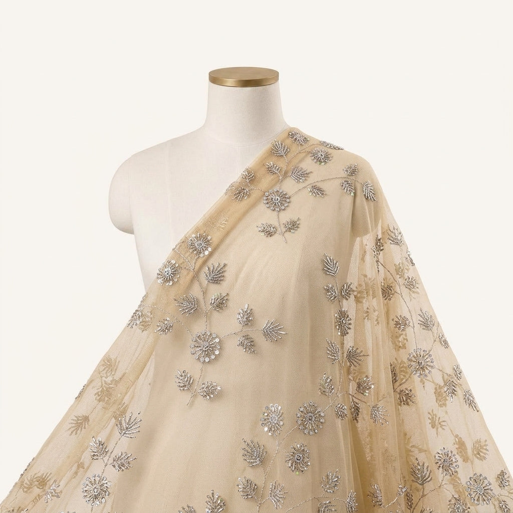 Embroidery Net Fabric - EB13467 - saree_drape
