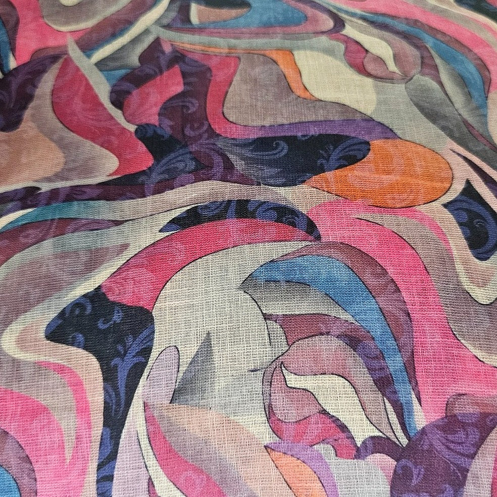 Abstract Linen Fabric - EB13477 - Flat fabric