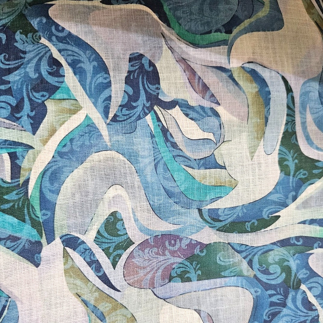 Abstract Linen Fabric - EB13478 - Flat fabric