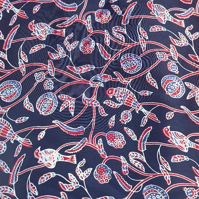 Ajrakh Modal Silk Fabric - EB13480 - Flat fabric