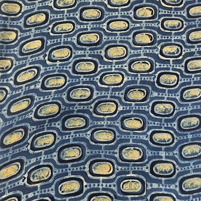 Indigo Ajrakh Modal Silk Fabric - EB13505 - EB13505 - Flat fabric