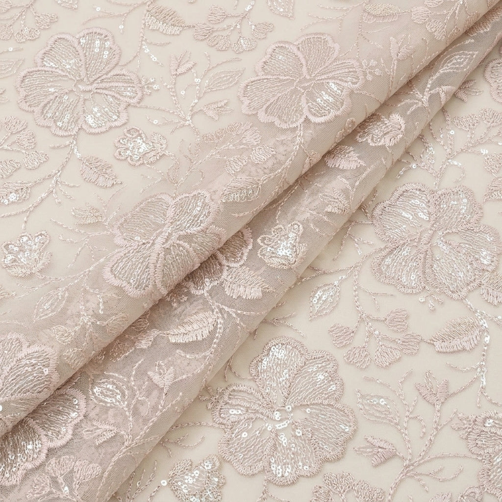 Embroidery Georgette Fabric - EB13522 - folds