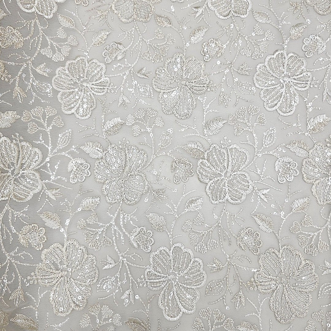 Embroidery Georgette Fabric - EB13523 - Flat fabric