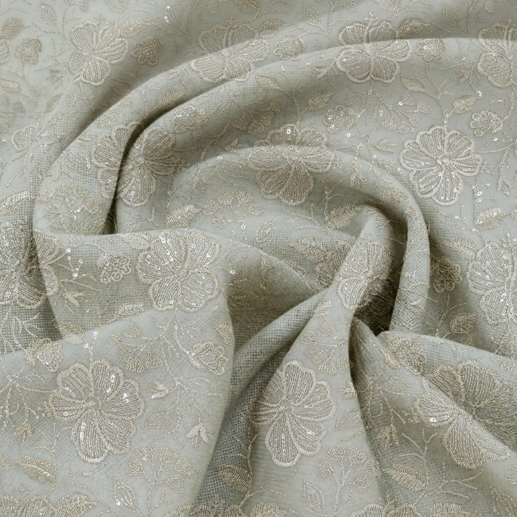 Embroidery Georgette Fabric - EB13523 - Swirl