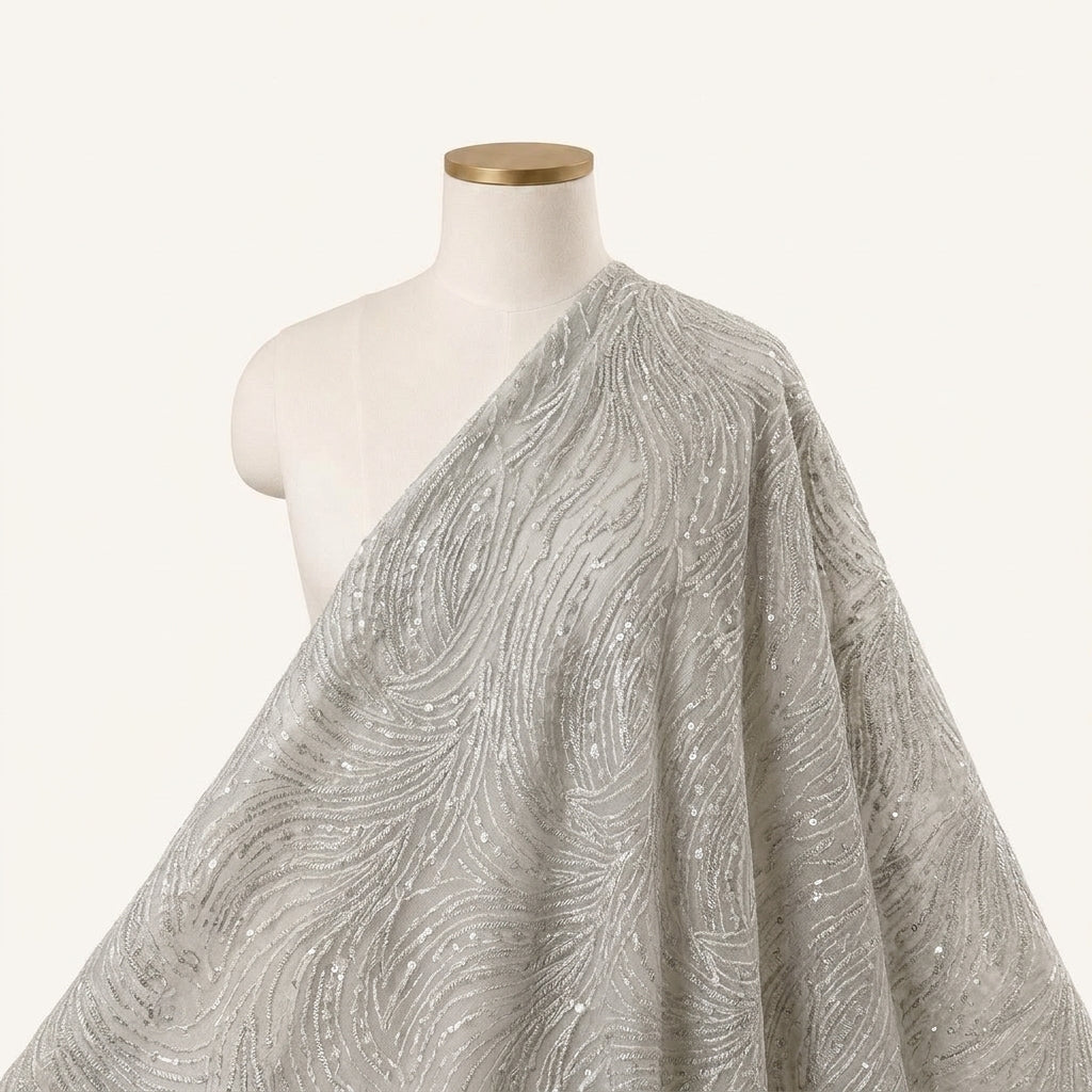 Embroidery Light Green Embroidery Georgette Fabric Draped as a saree