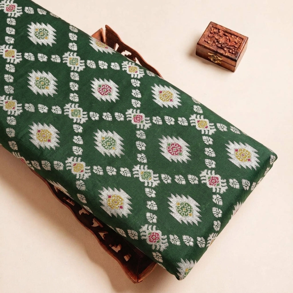 Ikat Semi Banaras Fabric - EB13539 - tray_3