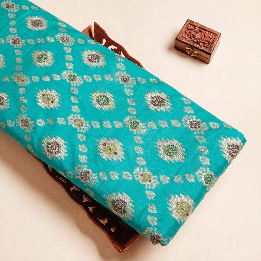 Ikat Semi Banaras Fabric - EB13542 - tray_3