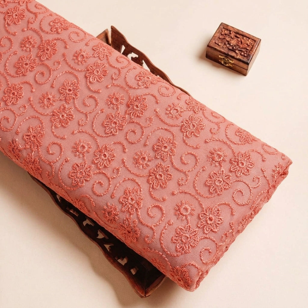 Red Embroidery Lace Fabric - EB13548 - EB13548 - tray_3