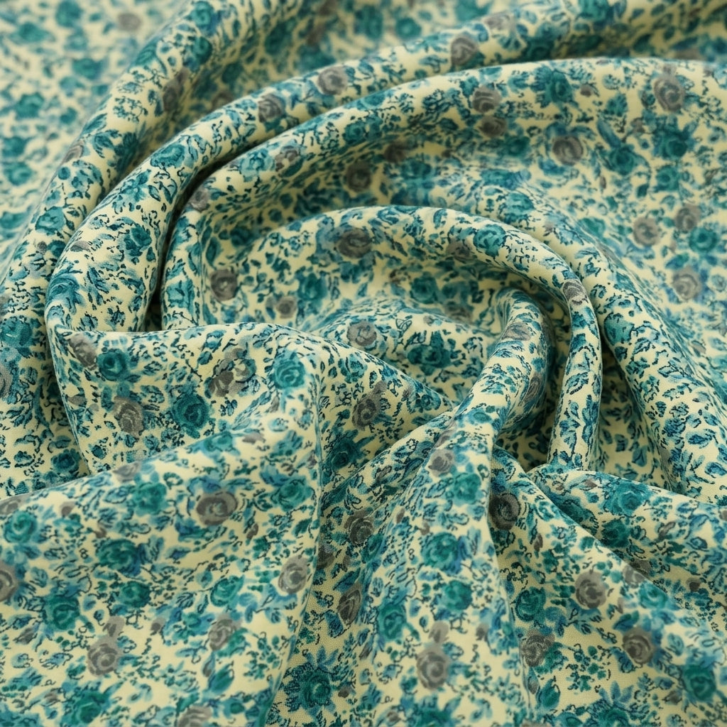 Floral Crepe Fabric - EB13552 - Swirl