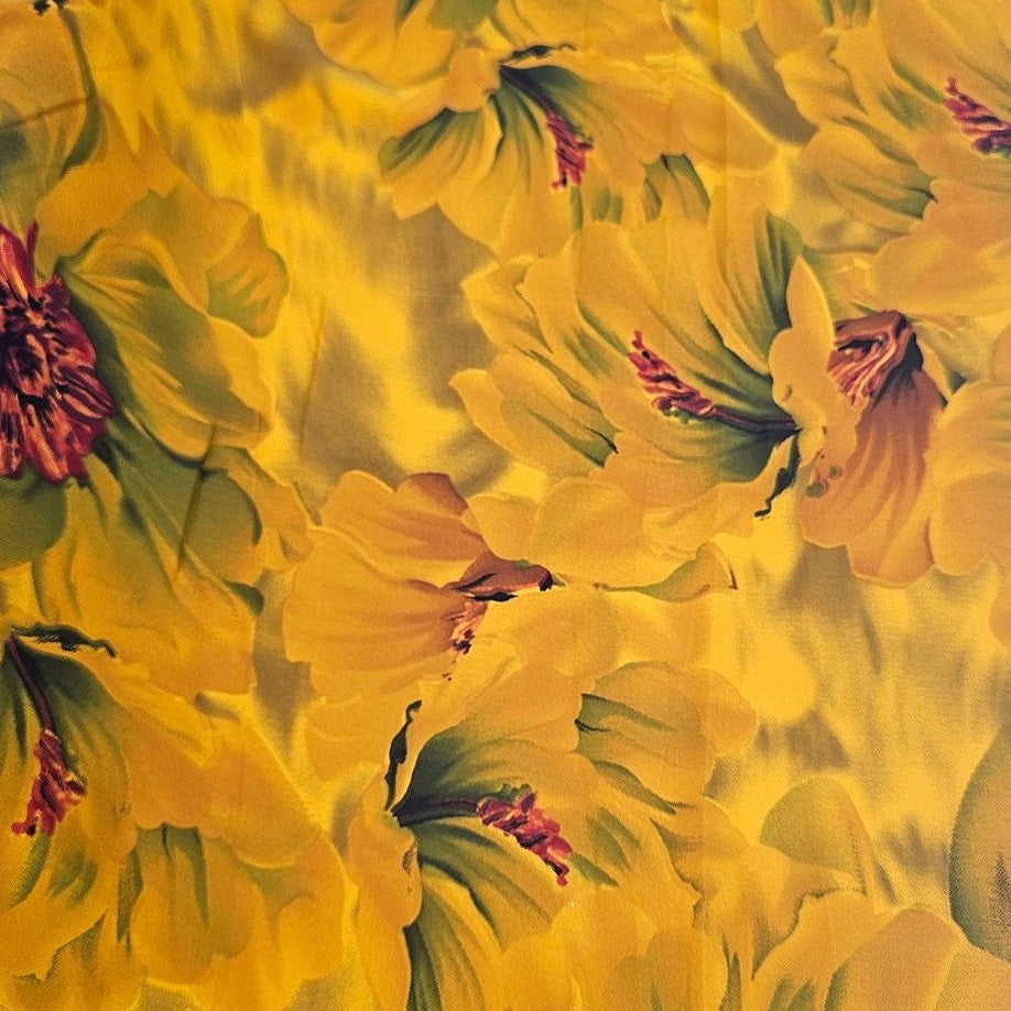 Floral Crepe Fabric - EB13555 - Flat fabric