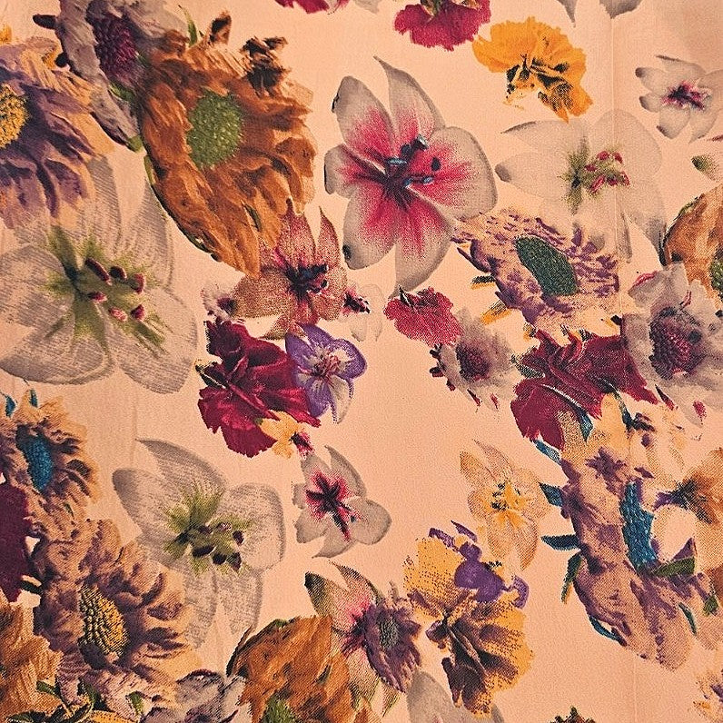 Floral Crepe Fabric - EB13556 - Flat fabric