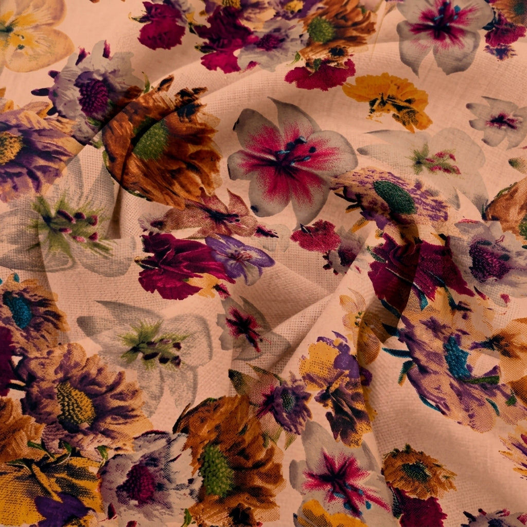 Floral Crepe Fabric - EB13556 - Swirl