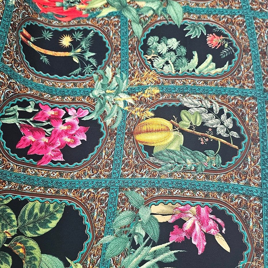 Floral Crepe Fabric - EB13558 - Flat fabric