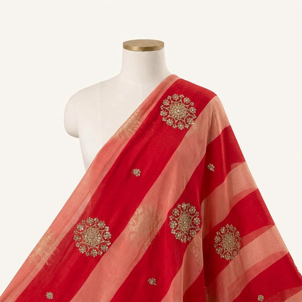 Embroidery Tissue Fabric - EB13575 - saree_drape