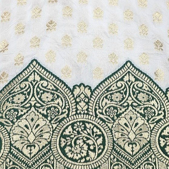 Zari Border Semi Banaras Fabric - EB13577 - Flat fabric
