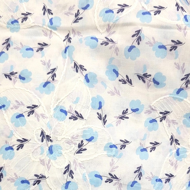 Embroidery Cotton Fabric - EB13584 - Flat fabric
