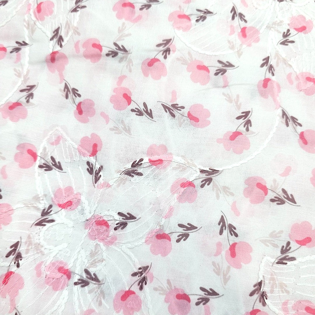 Embroidery Cotton Fabric - EB13586 - Flat fabric