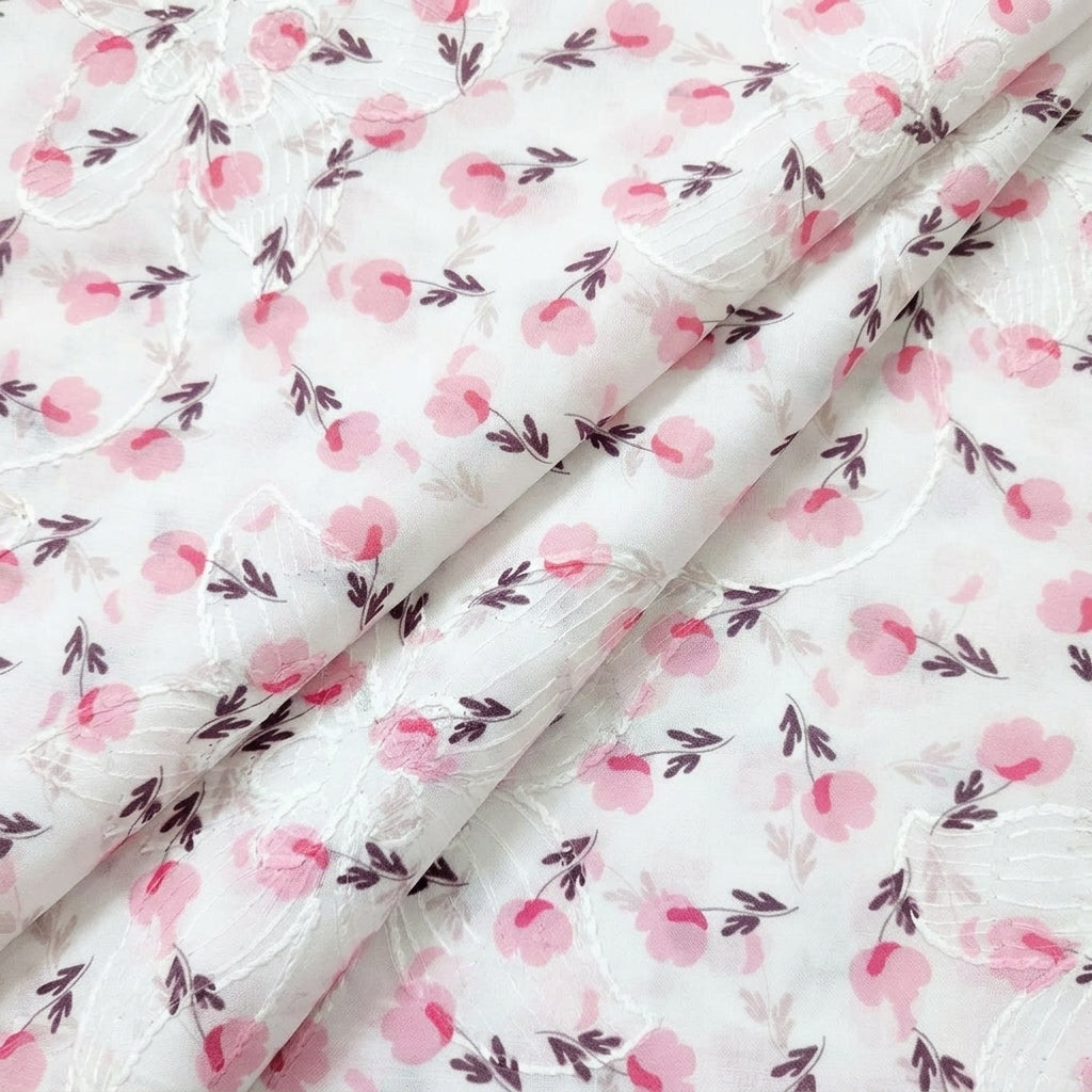 Embroidery Cotton Fabric - EB13586 - folds